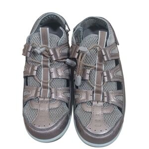 Orthofeet Verona‎ Pewter Comfort Support Fisherman Sandals 8 Wide